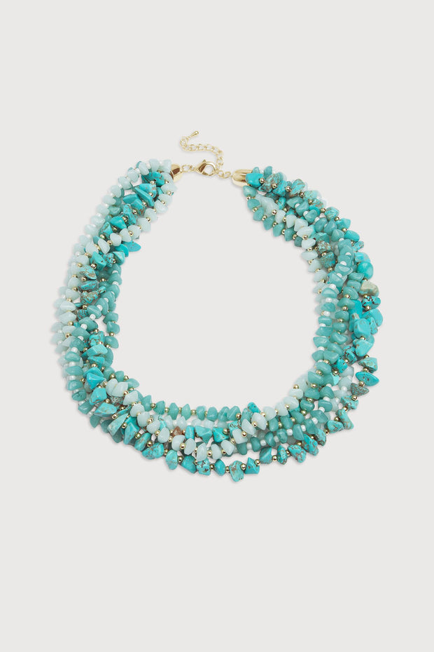 Turquoise Beaded Collar Necklace