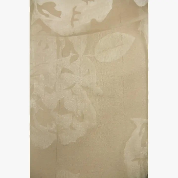 Botanical Silk Scarf with twisted fringes