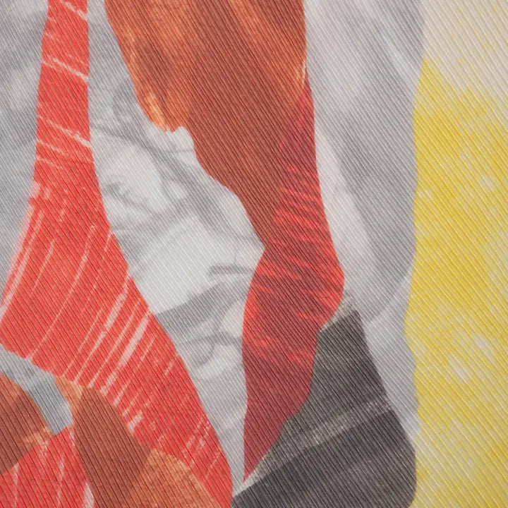 Pleated Floral Geo Scarf