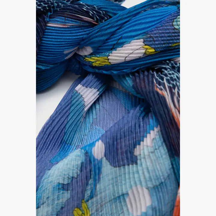 Pleated Floral Geo Scarf