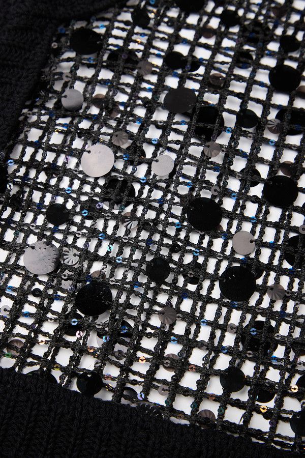 Deco Sequin Tank Top - Black