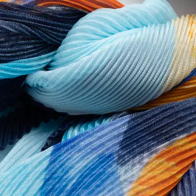 Pleated Floral Geo Scarf
