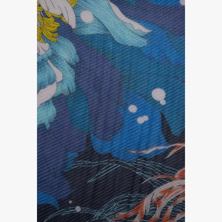 Pleated Floral Geo Scarf