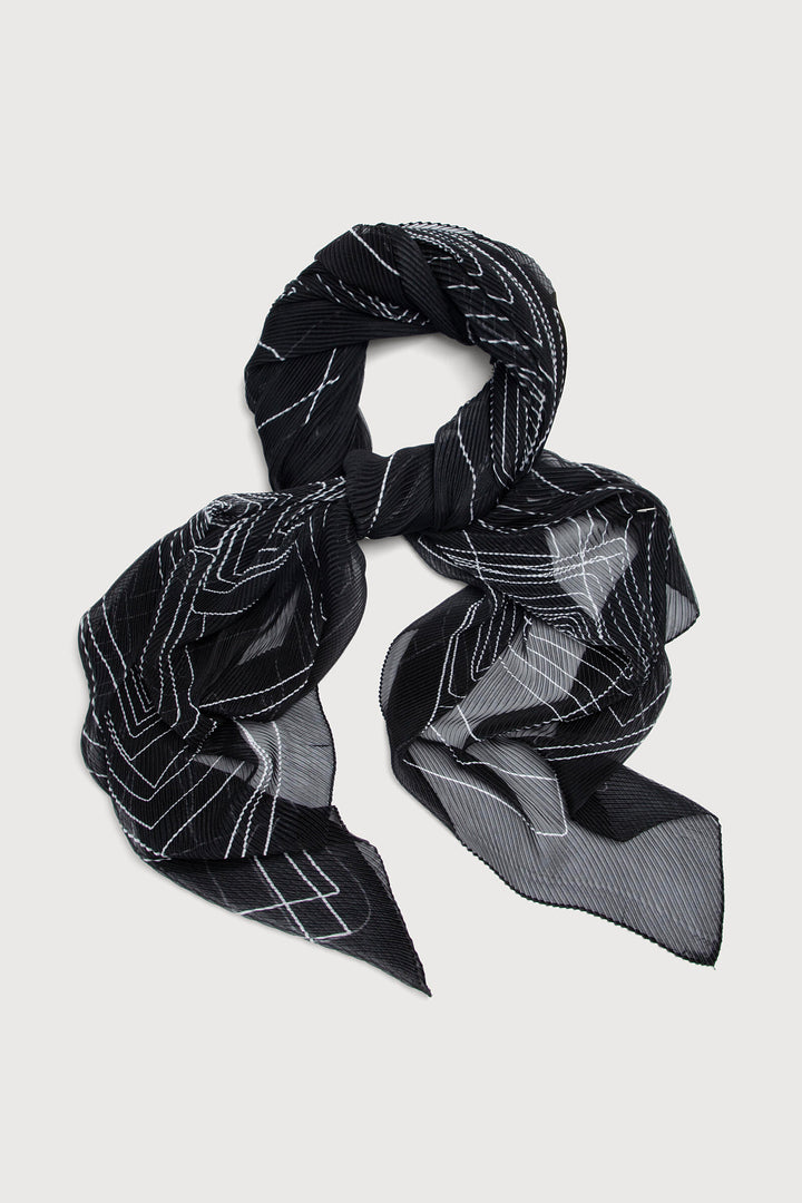 Pleated Geo Square Scarf