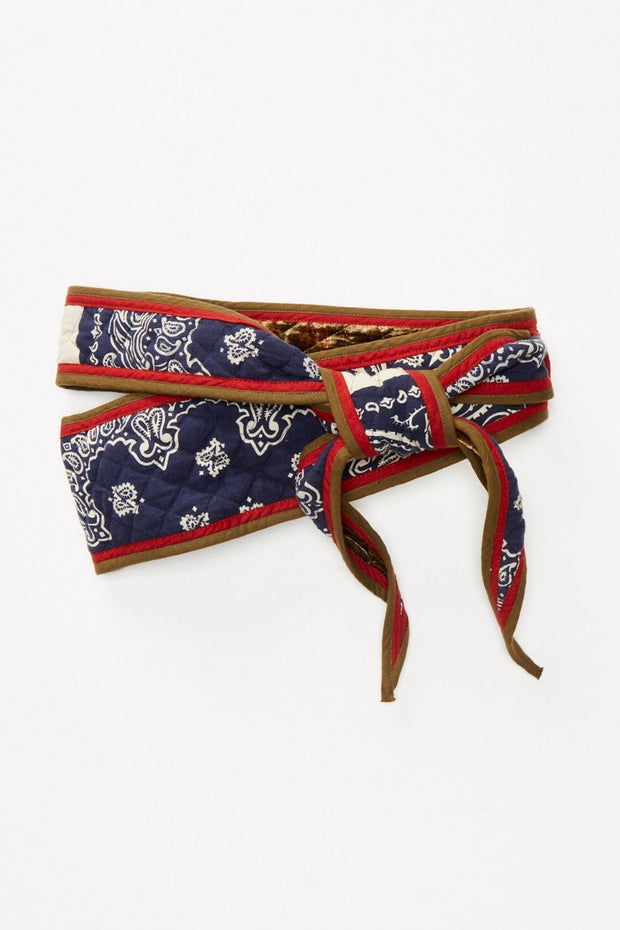 Mian Quilted Paisley Reversible Wrap Belt