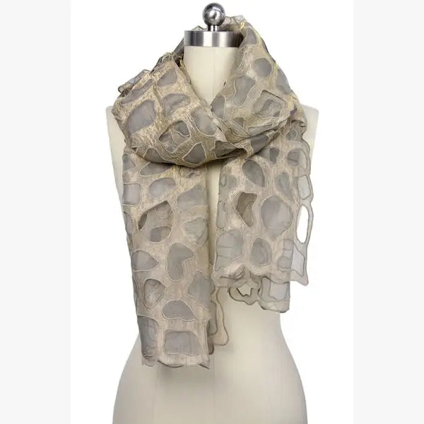 Transparent Leopard Print Silk Wrap Scarf