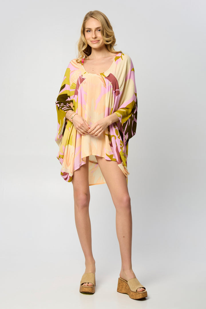 Multicolor Floral Short Kaftan