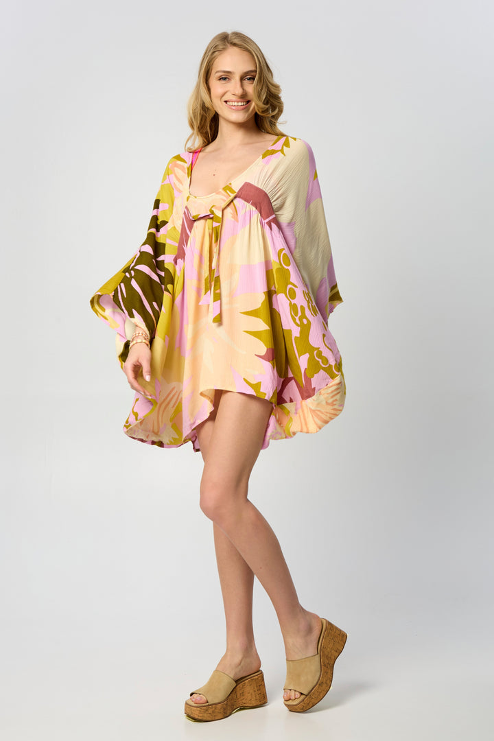 Multicolor Floral Short Kaftan