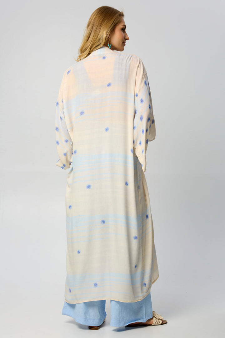Soft Blue Dot Kimono