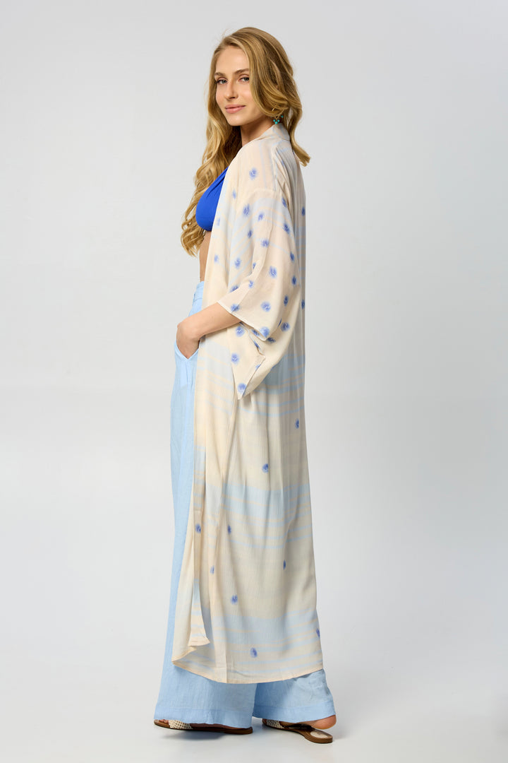 Soft Blue Dot Kimono