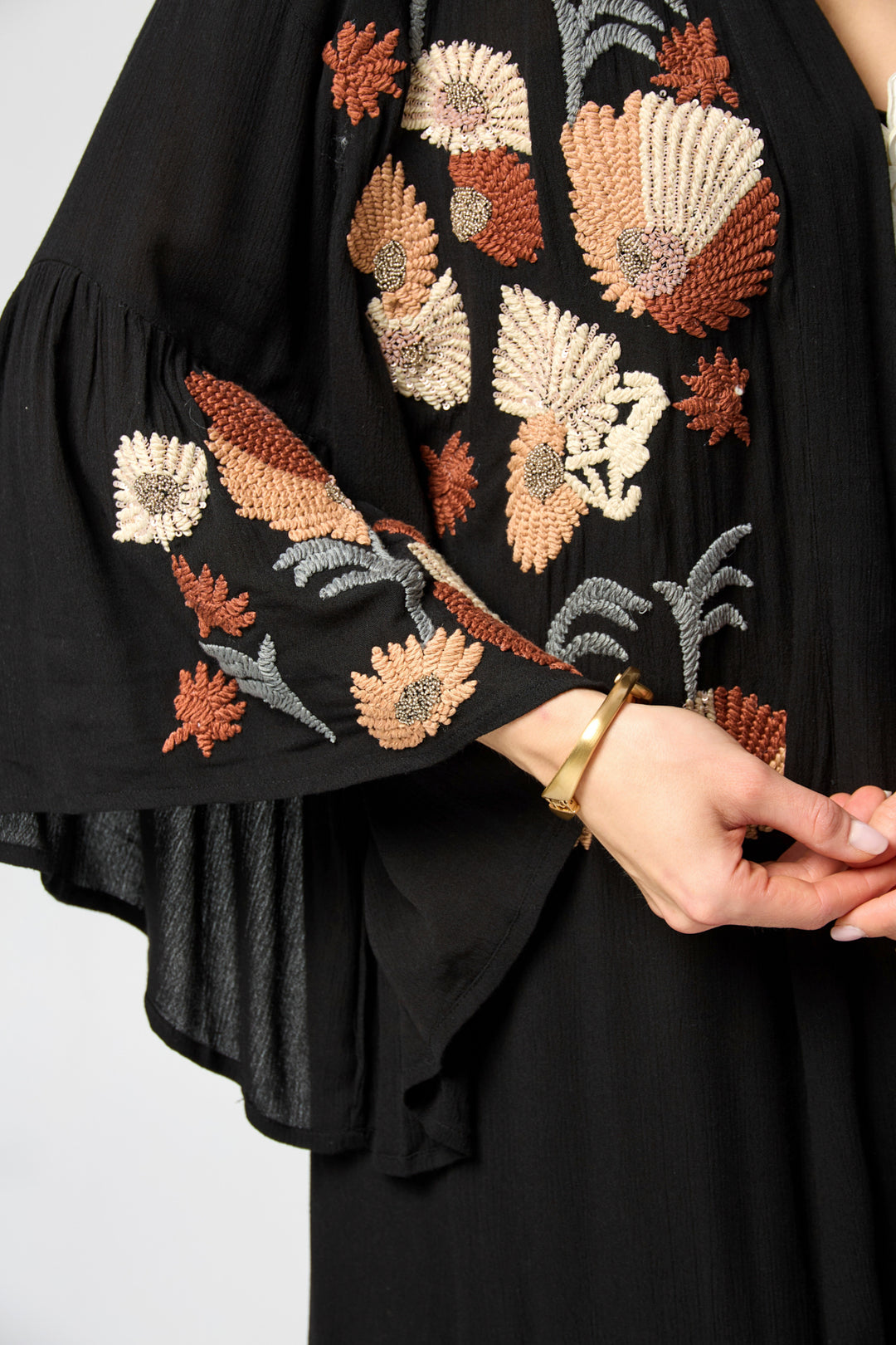 Floral Embellished Long Kaftan
