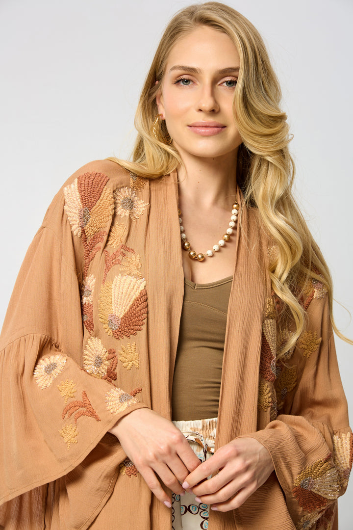 Floral Embellished Long Kaftan
