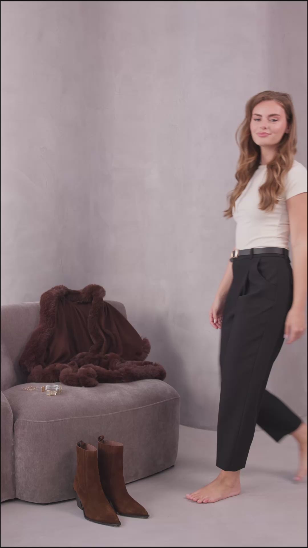 Faux Fur Cape Kimono