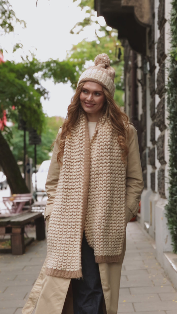 Snowfall Textured Knit Scarf