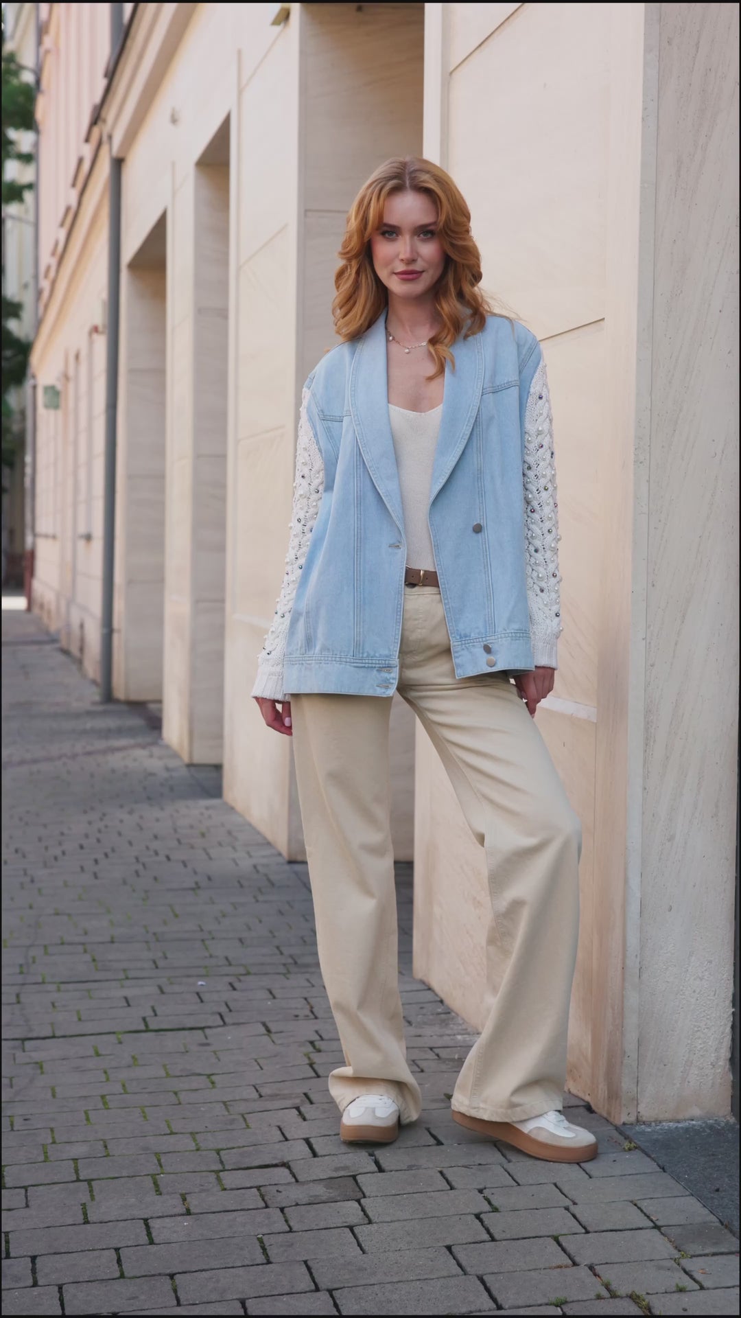 Pearl Knit Denim Jacket