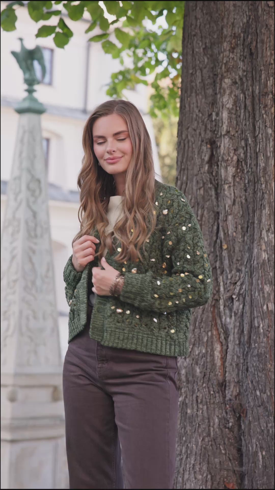 Deco Cable Knit Cardigan