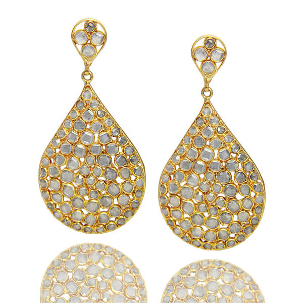 Gold Shattered Glass Earrings