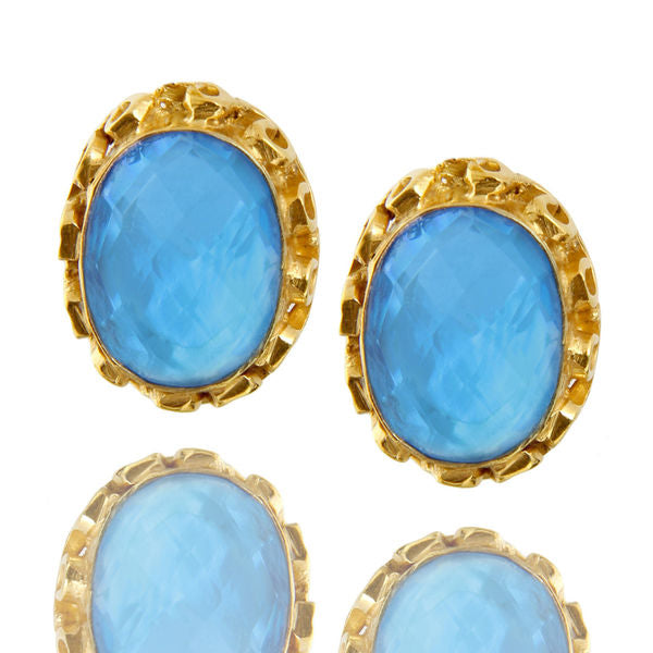18K Gold Plated Vintage Stud Earrings