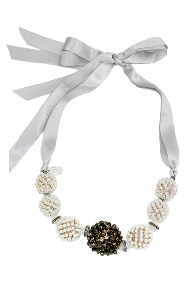 Ribbon Raspberry Collar Necklace