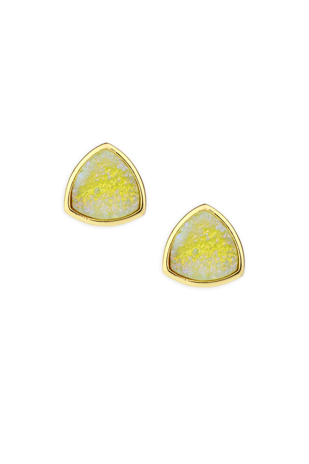 Pyramid Druzy Earring