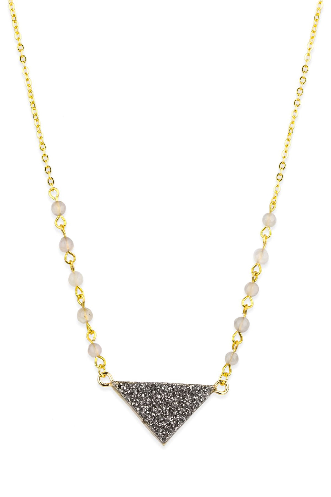 Triangle Pendant Druzy Necklace