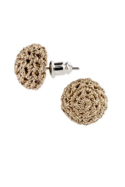 Metallic Crochet Stud Earring