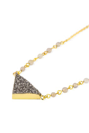 Triangle Pendant Druzy Necklace