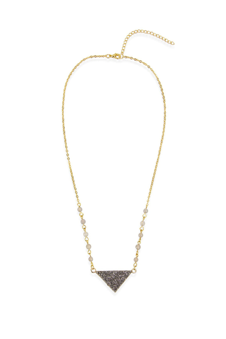 Triangle Pendant Druzy Necklace