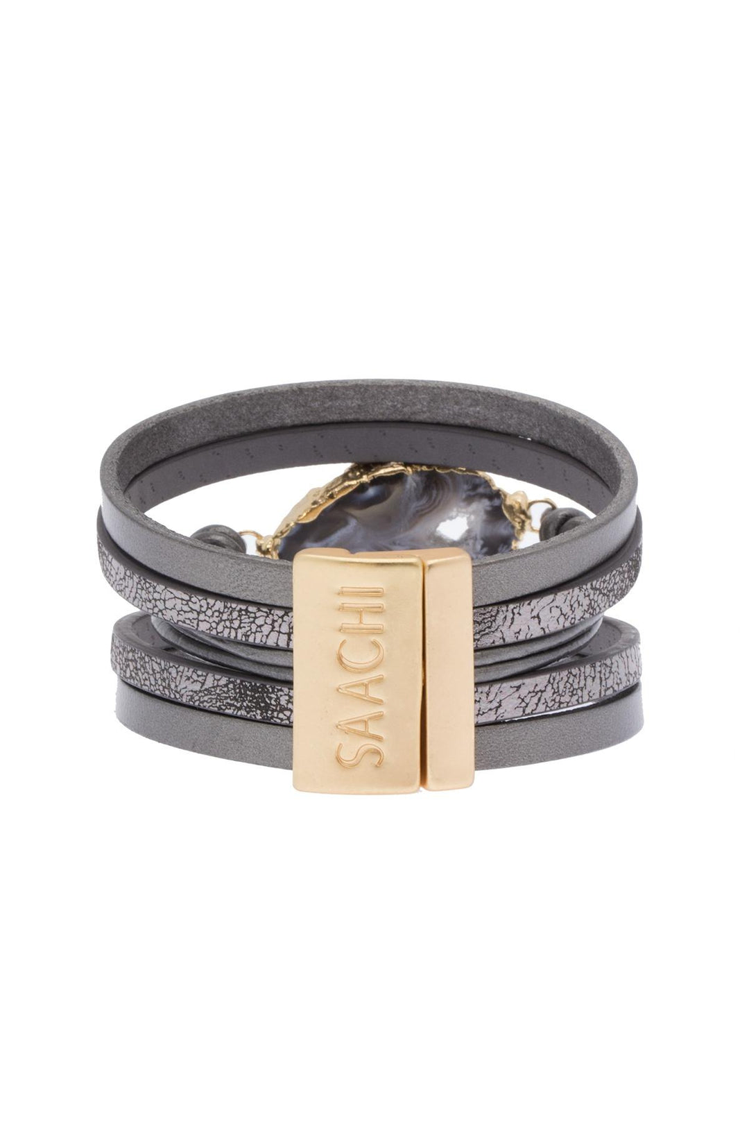 Morning Leather Stone Bracelet