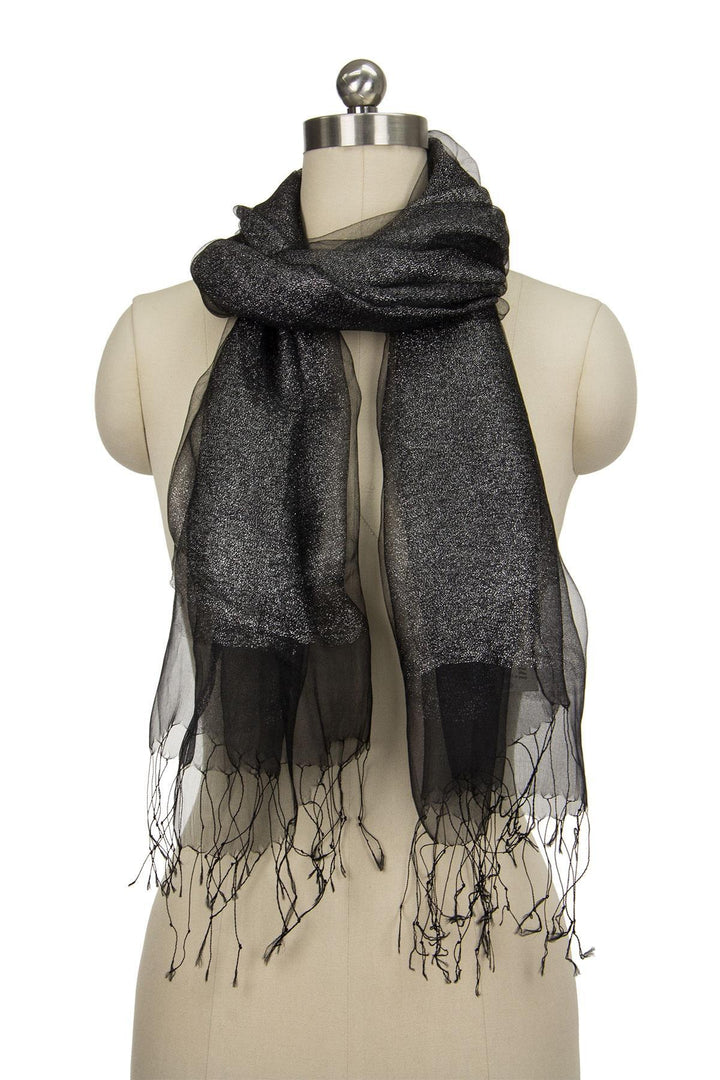 Glitz Sheer Fringed Scarf