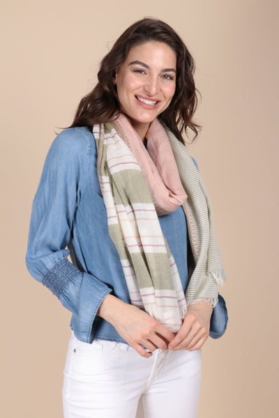Color Block Stripe Scarf