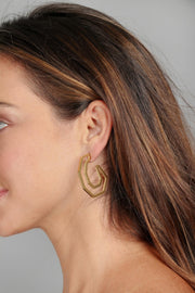 Angled Gold Earring