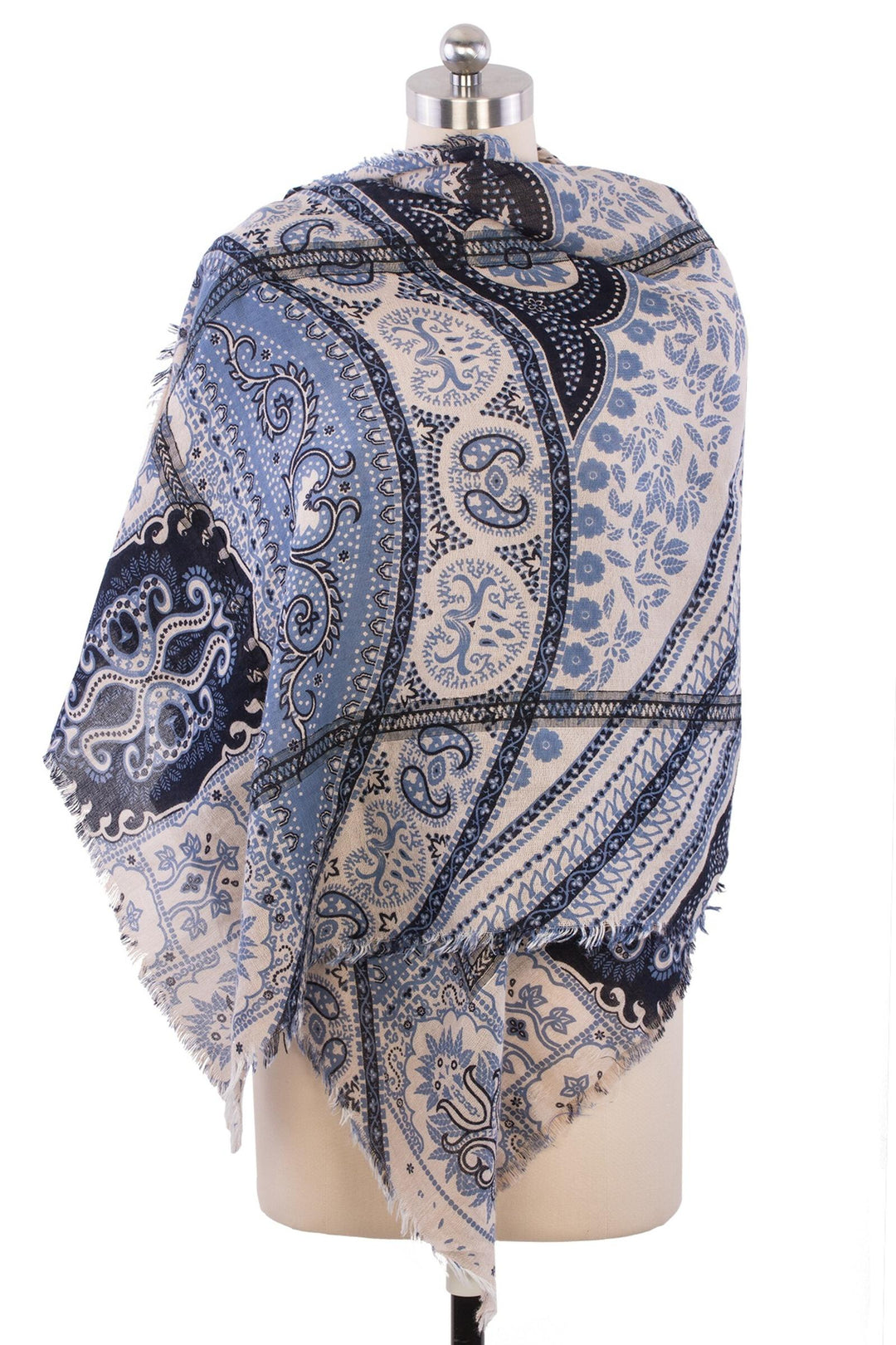 Barbara Frayed Patchwork Scarf