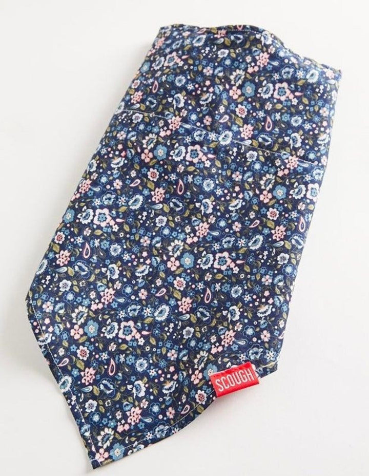 Navy Floral Scough Bandana