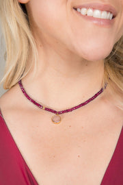 Beaded Necklace with Druzy Pendant