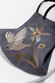 Hummingbird Hand-Embroidered Face Mask