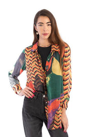 Satin Abstract Geometric Shirt (Pack of 9)