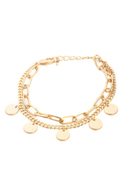Golden Chain Link Charm Bracelet