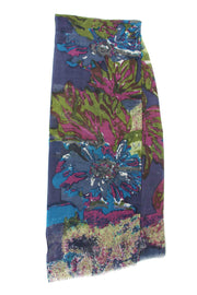 Annistyn Wool Floral Colorful And Lightweight  Scarf