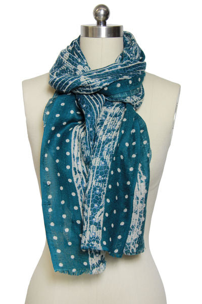 Multi Pattern Bordered Scarf