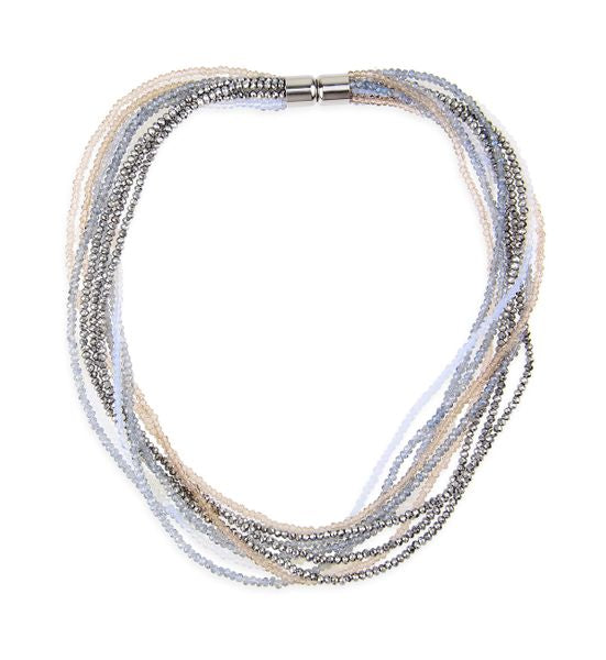 Multi Strand Crystal Ombre Necklace