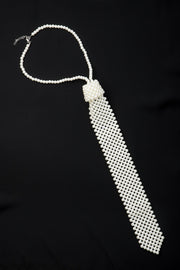 Pearled Tie Necklace