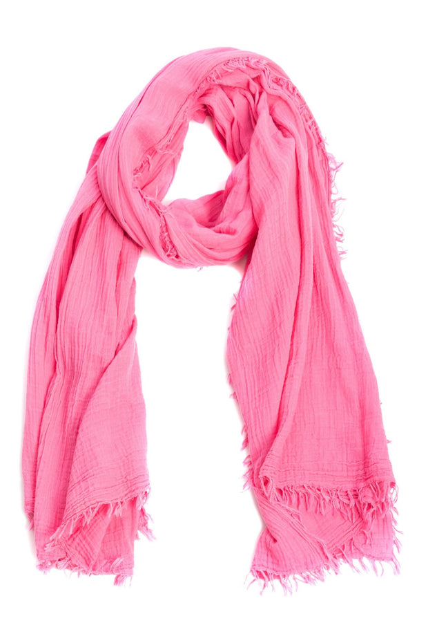 Solid Cotton Fringed Scarf