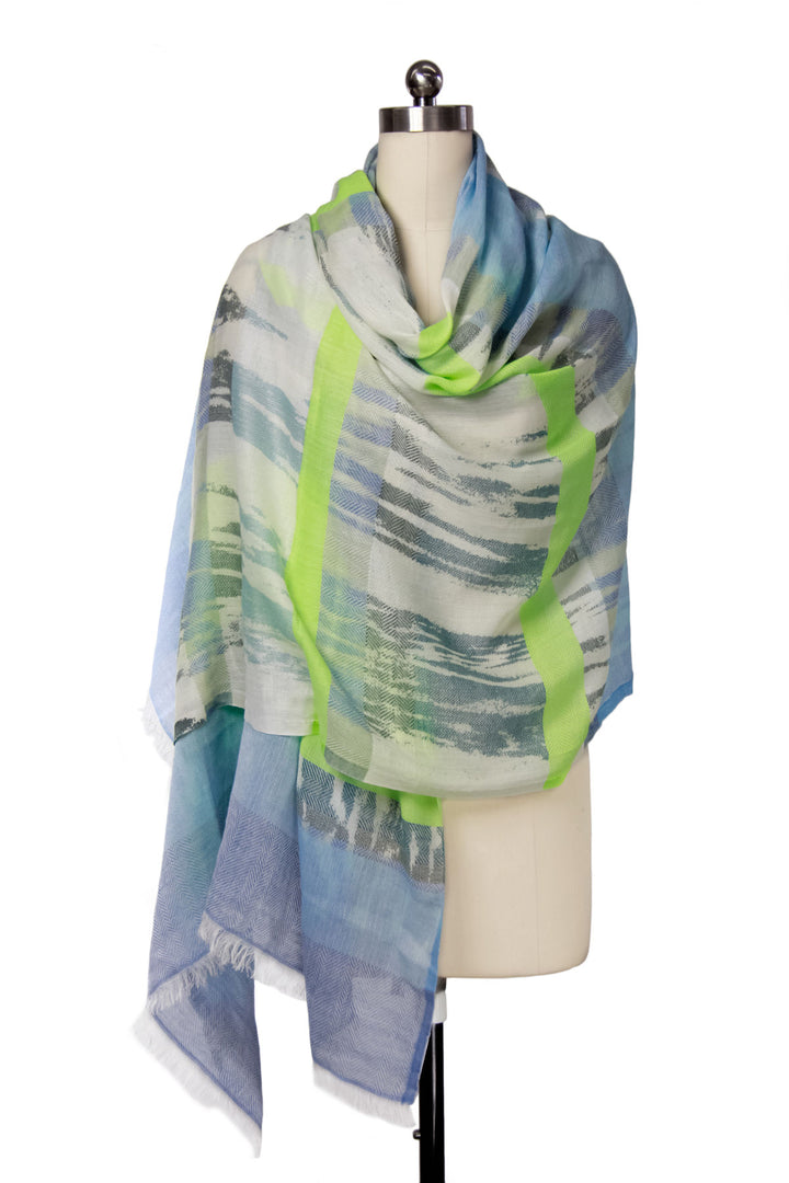 Ebraxas Neon Striped Scarf