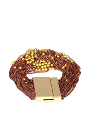 Beaded Chain Marsala Bracelet