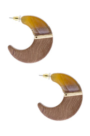 Zion Wooden Hoop Earring