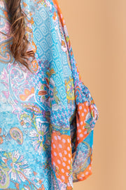 Marius Short Turquoise Kimono