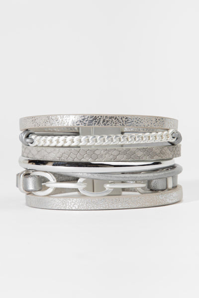 Brink Chain Link Leather Bracelet
