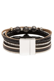 Mixed-In Leather Bracelet