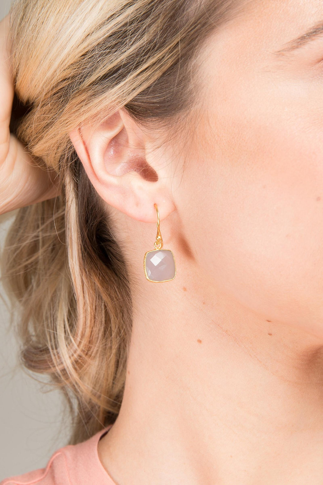 Cushion Gemstone Earring